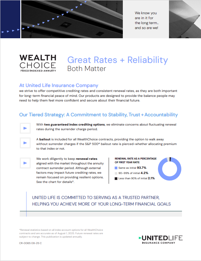 WealthChoice Renewal & Reliability Flyer